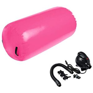 Minetom Gonflable Air Roller 100x60/75/90cm Rouleau d'Air, Cylindre de Gymnastique, Tapis de Gymnastique Gonflable, Convient à la Gymnastique et l’Exercice, Yoga, Taekwondo (Pink, 100 * 90) - Publicité