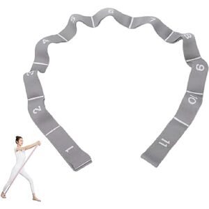 Generic Ceinture de Yoga élastique avec11 Boucles pour Pilates, fascias, Musculation, étirement du Corps, Ballet, Danse, Fitness pour Entraînement Gym Fitness Pilates Yoga (Grey) - Publicité