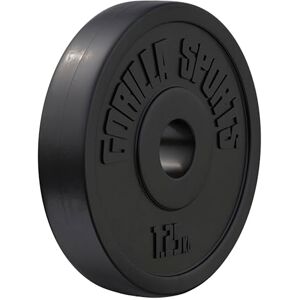 Gorilla SPORTS® Disques de Poids Individuel ou Ensemble, 1,25kg, 2,5kg, 5kg, 7,5kg, 10kg, 15kg, 27,5kg, 30kg, Ø 30mm, Plastique, Noir Disques d'Haltères, pour Musculation, Fitness, Domicile, Gym - Publicité