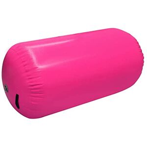 Home U Gonflable Air Roller Rouleau de Cylindre Gonflable Polyvalente avec Pompe Équipement Auxiliaire pour Gym/Yoga/Taekwondo/Fitness/Culbute Arrière (120x90cm, Rose) - Publicité