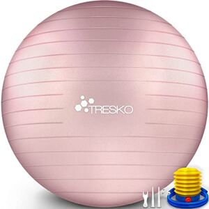 TRESKO® Ballon de Gymnastique   Anti-éclatement   Boule d'assise   Balle de Yoga   Balles d'exercices Fitness   300 kg   avec Pompe à air (Rose-Gold, 65cm) - Publicité