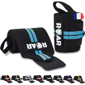 ROAR® Protege poignet musculation, Bande poignet musculation, protege poignet crossfit, protège poignet wrist wraps, ceinture crossfit protection, protège poignet musculation (Bleu) - Publicité