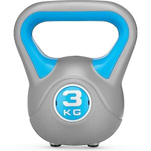 Gymtek Kettlebell de musculation Variété de Poids 2/3/4/6/8/0/2/4 kg Prise en main facile et confortable, Haltère d'élan, Poids materiel sport, Musculation Accessoires de Fitness Hommes, Femme (3kg) - Publicité