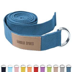 Gorilla Sports Sangle de Yoga 100% Coton Sangle pour étirements Fermetures en métal 11 Coloris - Publicité