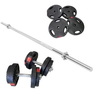 Gorilla SPORTS® Set de Barres d'Haltère avec Disques de Poids 60kg / 100kg / 130kg, Ø30mm, Barre Longue 170cm, 2 Barres Courtes, en Plastique Ensemble d'Haltères, Musculation, Fitness, Maison, Gym - Publicité