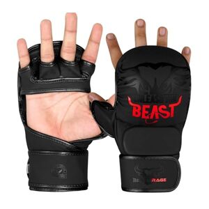 BEAST RAGE MMA Gants pour Hommes et Femmes, Support de Poignet Ajustable, Paume Ouverte, Gants d'arts Martiaux pour Muay Thai, Combat en Cage, Taekwondo (Rouge, L/XL) - Publicité