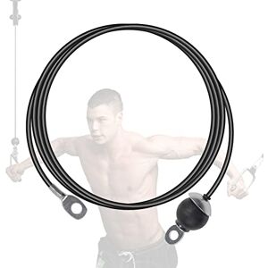 LAPONO Câble de Gymnastique,Corde Fil d'acier Cable Machine Musculation Remise en Forme DIY LAT Home Gym Accessoires Poulie Fitness Peut Être Utilisé pour Exercer Les Muscles(Longueur Fixe,3m) - Publicité