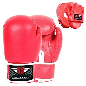 BeSmart Pattes d'ours de boxe pour crochet et Jab Pro Fight Training Punch Gloves MMA (Rouge/Blanc, 113,4 g) - Publicité