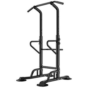 SPORTNOW Station de musculation multifonction avec barre de traction  hauteur réglable sur 6 positions noir et rouge