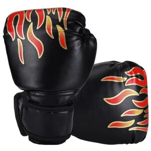 Ducomi Flame Gants de boxe d'entraînement – Simili-cuir de qualité supérieure pour boxe, arts martiaux, Kickboxing, Muay Thai, Taekwondo – Gants de protection pour poignet réglable (noir, 12 oz) - Publicité