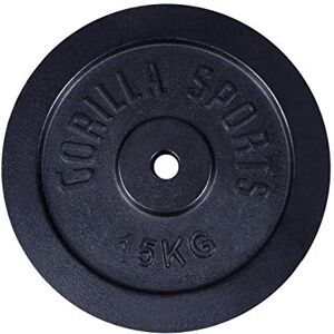 Gorilla SPORTS® Disques de Poids Individuel/Ensemble 0,5kg, 1,25kg, 2,5kg, 5kg, 10kg, 15kg, 20kg, 25kg, 30kg, en Fonte, Ø 30mm, Argent/Noir Disques d'Haltères, Musculation, Fitness, Haltérophilie - Publicité