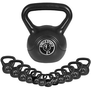 Gorilla SPORTS® Kettlebell Poids de 2 à 20 kg, Individuel/Ensemble, avec Poignée, Plastique, Avec/Sans Support, Noir Haltère à Boule, Bouilloire de Poids, Musculation, Entraînement, pour Fitness - Publicité