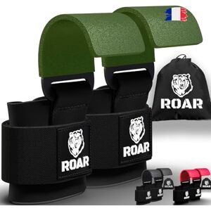 Roar® Crochet Musculation, Pull Up Mate, Crochet Sangle, Sangle Halterophilie, Crochet Musculation Poignet, Strap Crossfit, Crochet De Levage Musculation, Crochet De Musculation (Vert) - Publicité