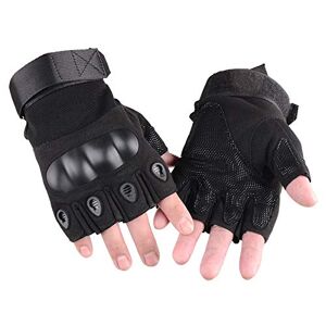 Cicilin Demi-Doigt Gants Tactiques de l'armée Militaire en Plein Air Unisexe Mitaines de Sports Gym Combat résistant aux Coupures Gants de Fitness en Similicuir Noir M - Publicité