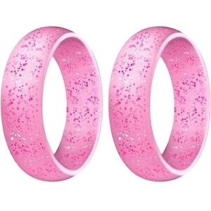 HUPYOMLER Lot de 2 anneaux en silicone pour femme 5,7 mm Rose 10, Silicone - Publicité