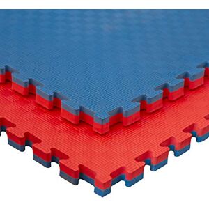 JOWY Structure Packs Tatami Puzzle pour Gym Arts Martiaux Judo   Sol Tatami Professionnel 1mx1mx25mm Finition 5 Lignes (Bleu/roige, 30m2) - Publicité