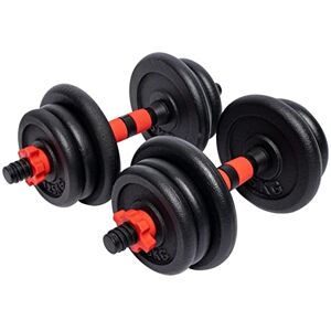 Gorilla Sports® Set d'Haltères Lot de 2, 15kg/20kg/25kg/30kg Poids, avec 2 Barres, Ø 25mm, en Fonte, Antidérapant, 4 Fermetures Kit Haltère Courte, Musculation, Fitness, Haltérophilie, Domicile - Publicité