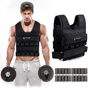 5BILLION FITNESS Gilet lesté 1kg-20 Kg Réglable Gilet Poids Unisexe Poids en fer Musculation pour Poids Entrainement Musculation Exercice les Poids Peuvent être Ajustés(Noir) - Publicité