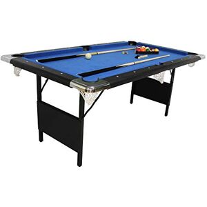 PLAY4FUN Billard Pliable, Table de Billard avec Accessoires, 193 x 109 x 81 cm Noir et Tapis Bleu - Publicité