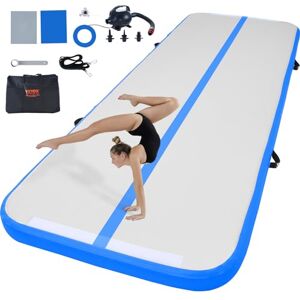 VEVOR Tapis de Gymnastique Gonflable 10 cm Épaisseur, Piste d’Acrobatie avec Pompe Électrique, Tapis d'Entraînement pour Usage Domestique/Salle de Sport/Yoga/Cheerleading/Plage/Parc/Eau, 3 m, Bleu - Publicité