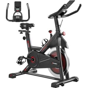 Yaheetech Vélo d'Appartement, Vélo de Fitness, Niveaux de Résistance Réglable, avec Écran LCD, Selle ajustable, Support pour Téléphone, Silencieux, Charge Max. 110 kg, pour Intérieur - Publicité