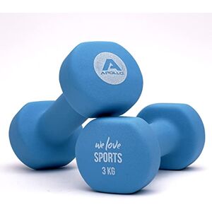 Apollo Set Haltères Musculation Courts   Poids Haltères Fitness, 2x3kg   Support d'Haltères Inclus Kit Musculation   Set Haltères Femmes & Hommes   Dumbbell   Haltères 3kg - Publicité