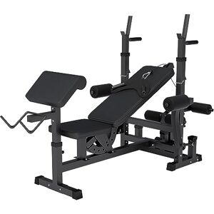 Gorilla SPORTS® Multifonction Banc de Musculation Réglable, Max. 280kg, Noir/Blanc Banc d'Haltérophilie, Multifonction, pour Complet du Corps, Entraînement, Abdominaux, Fitness, Gym Équipement - Publicité