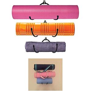 AUXPhome Lot de 3 supports muraux en mousse pour tapis de yoga et porte-serviettes,Crochets flexibles réglables – Idéal pour la maison, les petits studios, les cours de fitness ou une utilisation commerciale - Publicité