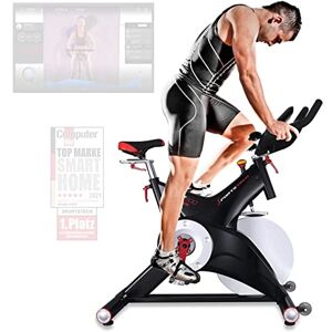 Sportstech Ergomètre Premium avec Volant de 25KG & APP Multiplayer   Compatible Ceinture Cardiaque   Vélo d'appartement pour la Maison   Équipement d'endurance   Vélo de Spinning SX500 - Publicité