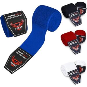 BEAST RAGE Bandages de Boxe pour Arts Martiaux de 4,5 m,Gants intérieurs,Sangles de Soutien pour Poignets, poinçonnage sous Les Mains, Phalanges (Bleu Jet, 2.5 M) - Publicité