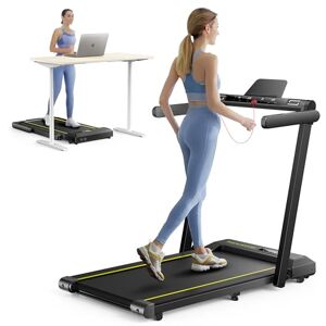 Toputure Home Treadmill,Tapis de Course 2 en 1,Walking Pad 16 km/h,2.5HP,Tapis Roulant électrique Pliant,Extra Large 42cm, Double écran LED, 12 programmes de Course,Mesure de la fréquence Cardiaque,APP - Publicité