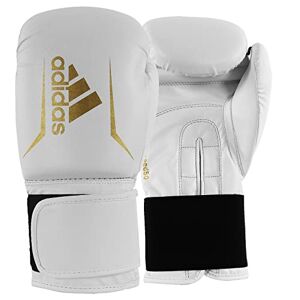 Adidas Speed 50 Gym Fitness Training Workout Sparring Kick Boxing Gloves Mens Women Kids 6oz 8oz 10oz 14oz 16oz Gants de Boxe Mixte, Blanc/doré, 189 ML (12oz) - Publicité