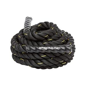 Amazon Basics Corde ondulatoire lourde pour musculation/exercice 9m x 3,8cm Polyester, Noir - Publicité