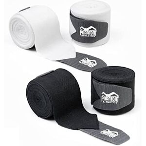 Phantom Athletics Phantom Lot de Bandages de Boxe – Blanc/Noir Adulte Unisexe, Impact-Set, 250 cm - Publicité