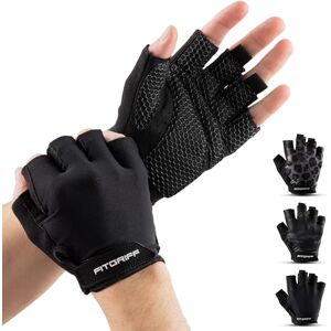 Fitgriff® Gants Musculation Homme et Femme (Rembourré) Gants de Gym, Fitness, Sport, Halterophilie Accessoires D'entraînement (Noir, 9) - Publicité