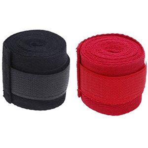 Oikabio Lot de 2 bandages de boxe en coton 2,5 m pour gants de boxe Muay Thai Taekwondo, noir et rouge - Publicité