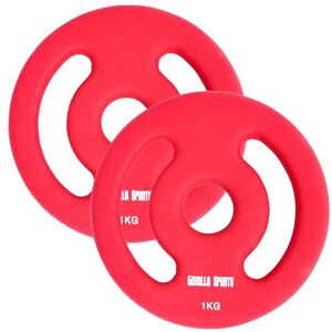 Gorilla SPORTS® Disque de Poids Néoprène, Lot de 2, 2x1kg, 2x2kg, 2x3kg, 2x4kg, 2x5kg Poids, Ø 30/31 mm, Fonte Disques d'Haltères, Ensemble de Plaques, Musculation, Haltérophilie, Fitness, Gym - Publicité