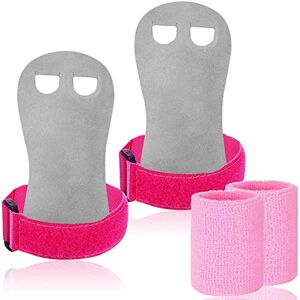 FINGER TEN Gants Gym Enfant/Adulte Manique Protection Paumes with Bracelets de Sport Bande Paire pour Exercice Traction/Crossfit/Barre/Gymnastique (S, Rose) - Publicité