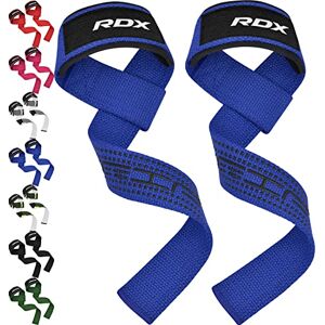 RDX Sangle Musculation Gym Levage Support de Poignet Bandage Fitness Lifting Straps Entraînement Bodybuilding Haltérophilie Flex Gel Grips Gymnastique (Bleu pointillé) - Publicité