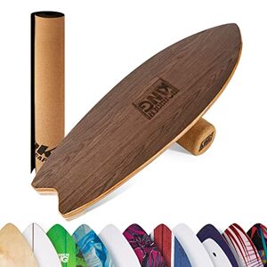 BoarderKING Indoorboard WAVE- Skateboard Surfboard planche d'acrobatie, Balanceboard planche d'équilibre Noyer - Publicité