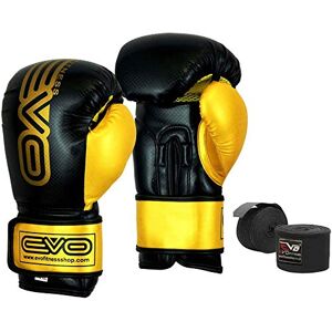 EVO Fitness Evo Maya Cuir Gants de Boxe MMA Sac De Frappe Entraînement Kick Boxing entraînement Gant 14 Oz - Publicité