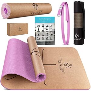 KESSER® Tapis de Yoga en liège Sangle, Sac de Transport et Bloc de Yoga Inclus Tapis de Gymnastique Tapis de Yoga antidérapant, Tapis d'entraînement pour Le Fitness Tapis de Sport - Publicité