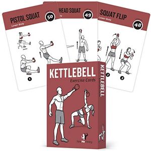 NewMe Fitness Kettlebell Cartes d'exercice des séances d'entraînement de Gym à Domicile pour Musculaire 3,5" x5" Cartes - Publicité