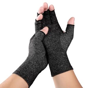 Tolenre Gants De Cyclisme à Demi-Doigts, Gants Contre L'arthrose, Gants De Compression, Femmes/Hommes pour Le Fitness, La Musculation Et L'entraînement Gymnique (Noir) - Publicité