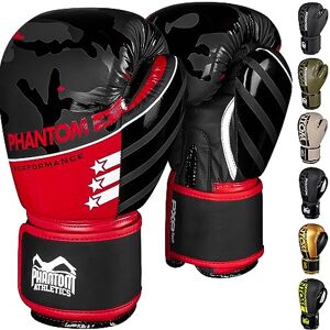 Phantom Athletics Phantom Gants de boxe APEX   MMA Thai Boxing Gloves   Hommes (Raider Noir/Rouge, 14 oz) - Publicité