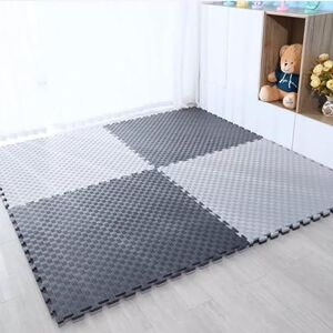 WEGHS Tapis de Sol d'exercice Puzzle 1x1 m, Paquet de 2, Carreaux en Mousse emboîtables avec Bordure, Tapis d'équipement d'exercice pour gymnases, Yoga, entraînement en Plein air - Publicité