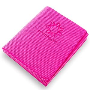 Primasole  Tapis de yoga pliable et facile à transporter pour les cours, plage, parc, voyage, pique-nique, 4 mm d'épaisseur, azalée, rose, rouge - Publicité