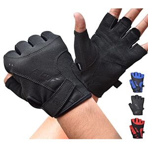 AQF Gant Musculation Respirant Ultra-Légers pour L'entraînement, Le Fitness, Le Cross-Training, Le Bodybuilding Gants De Fitness (L, Noir) - Publicité