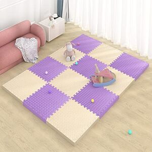 WQZStar Carreaux de Mousse 100 pièces, Tapis de Sol en Mousse Puzzle imbriqués, Grand Tapis en Mousse, tapise Jeux de Gymnastique à Domicile, 24x24 Pouces 100 Carreaux (Couleur: Rose) (Couleur 12) - Publicité