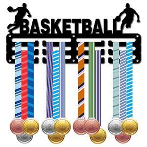 CREATCABIN Porte-Médaille de Basket-Ball Porte-Médaille Présentoir de Sport en Métal Récompenses à Suspendre Fer Petit Support Décor Récompenses pour Mur Accueil Badge Course Course à Pied Gymnastique - Publicité